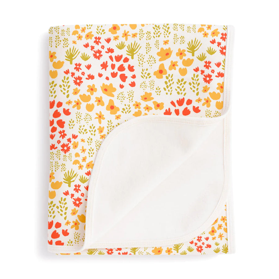 French Terry Blanket - Yellow, Orange & Green Meadow