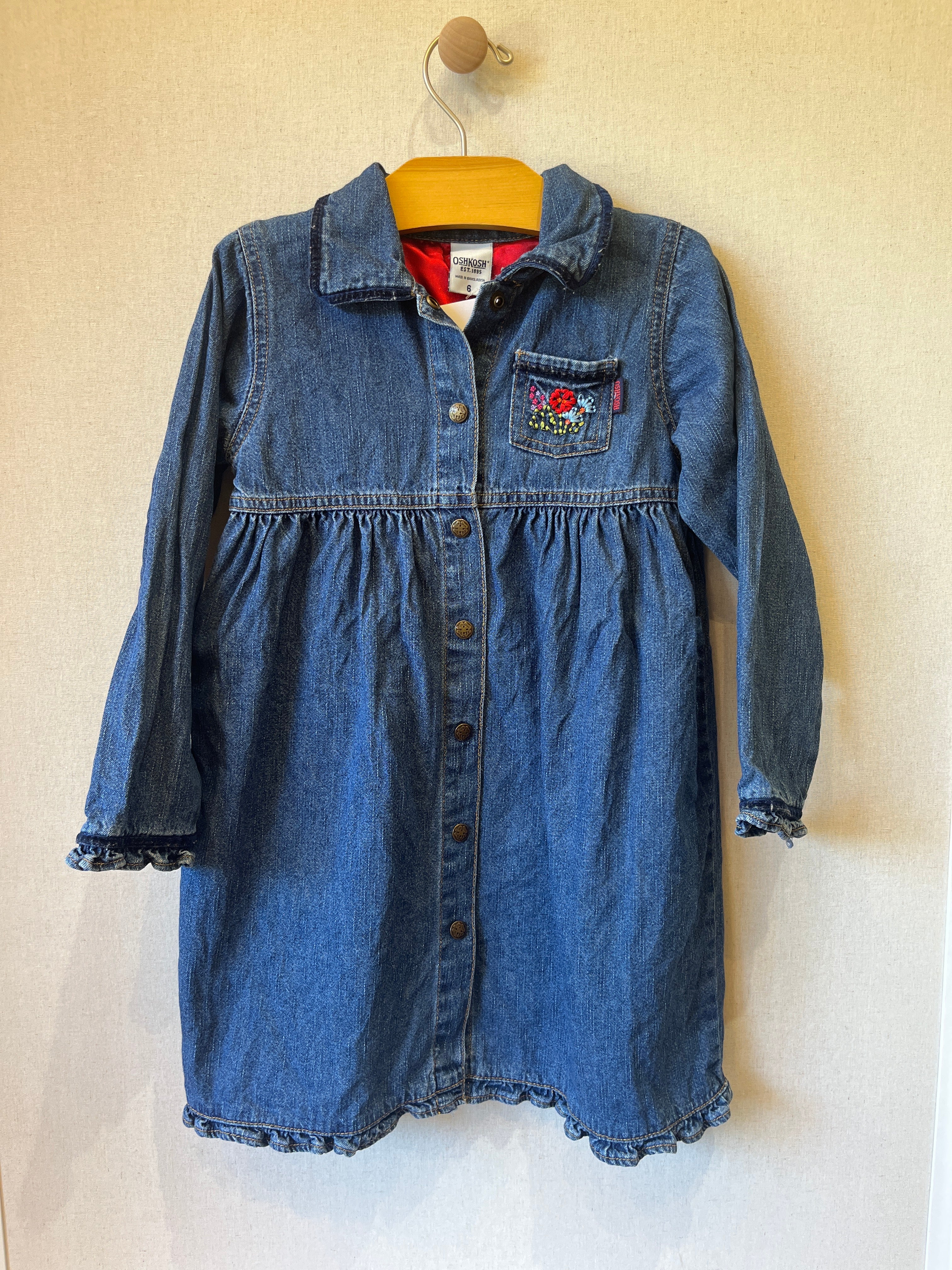 Vintage OshKosh Denim Flower Dress