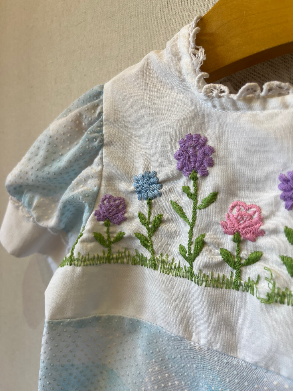 Vintage Embroidered Floral Spring Dress