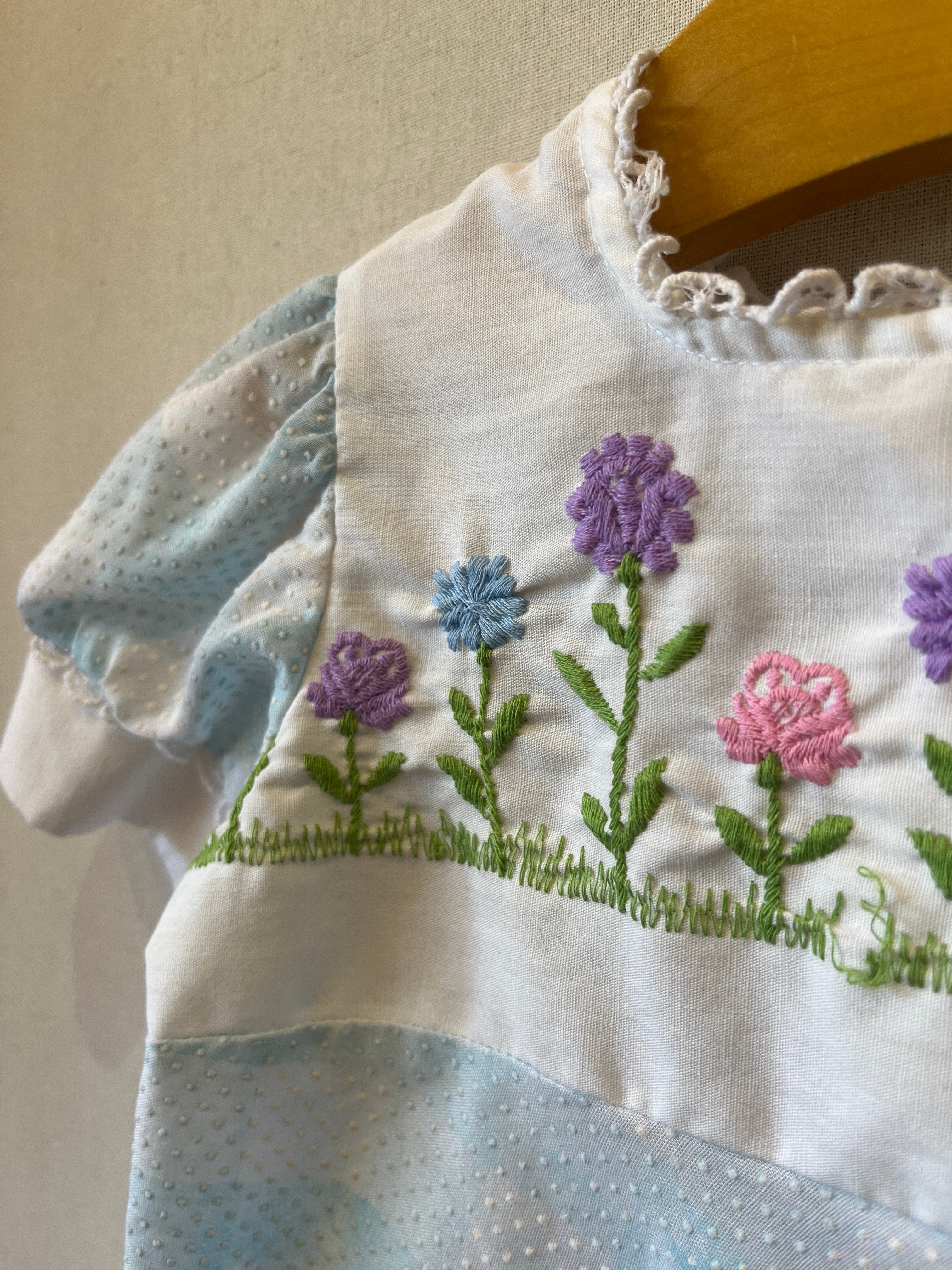 Vintage Embroidered Floral Spring Dress
