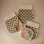 Organic Cotton Muslin Burp Cloth - Olive & Natural Check