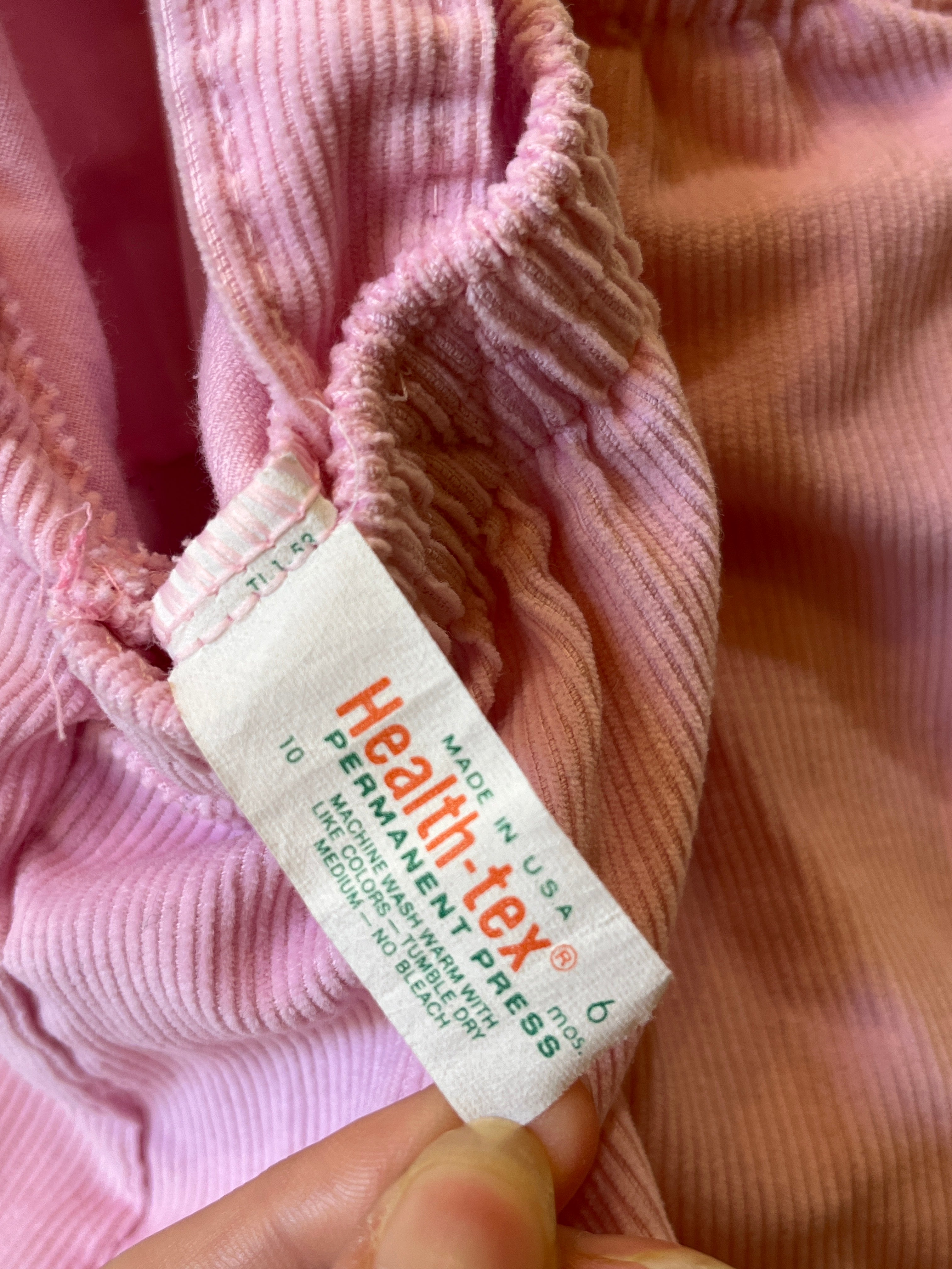 Vintage HealthTex Pink Corduroy Overalls