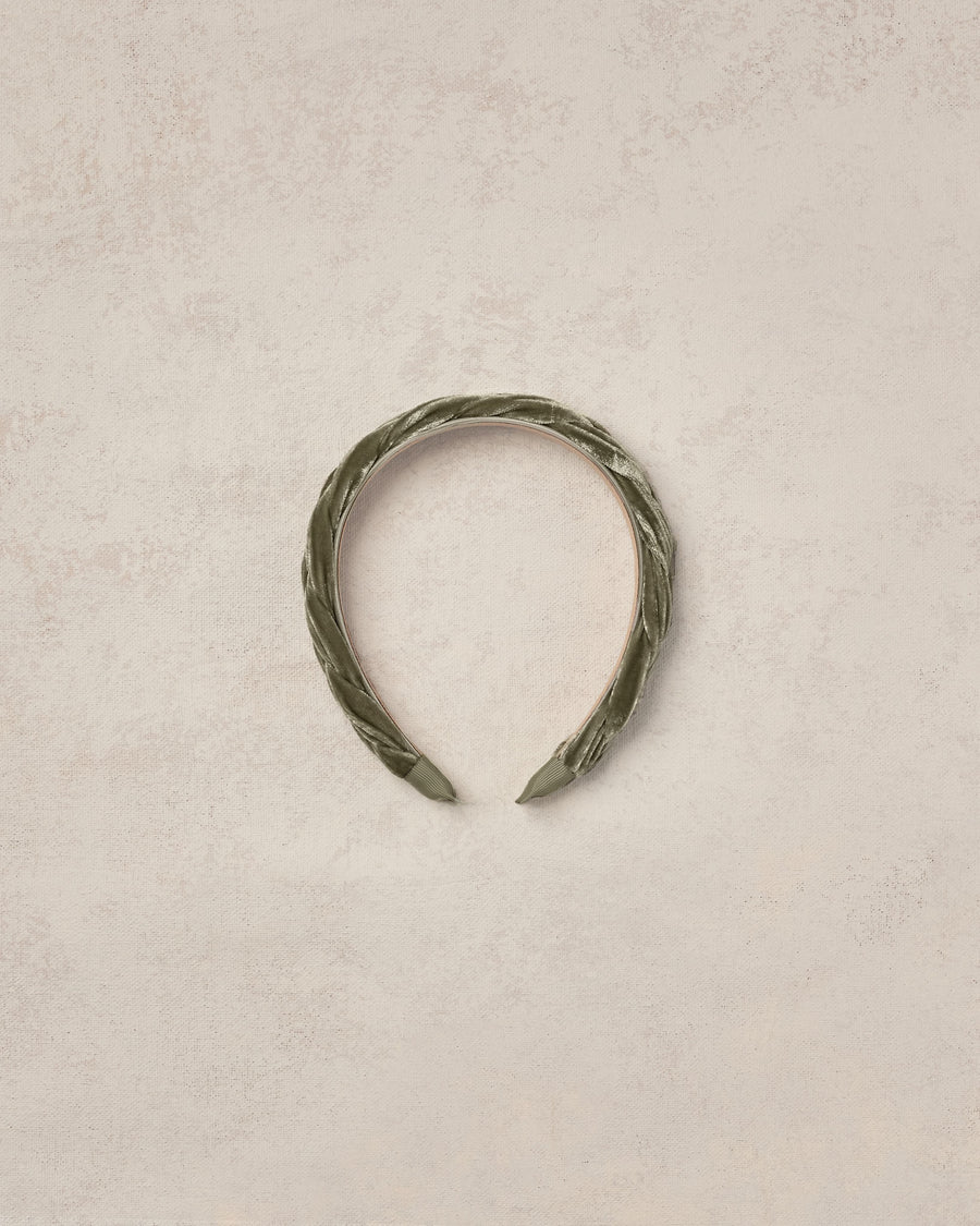Pine Velvet Braided Headband