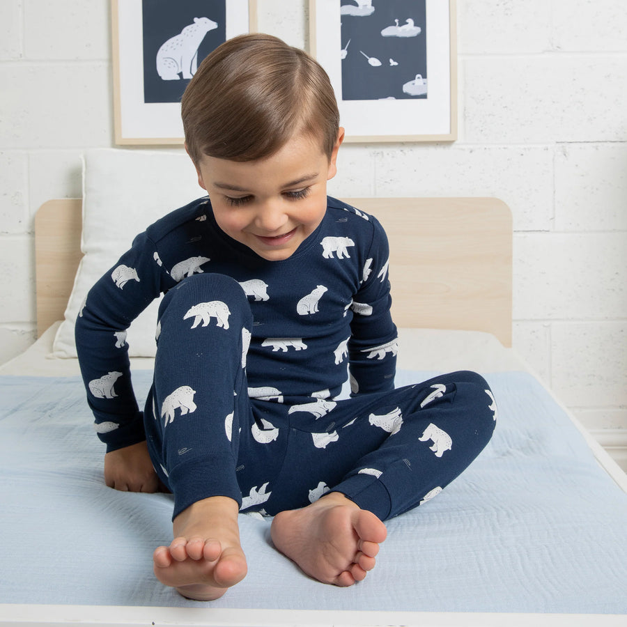 Blue Polar Bear Pajama Set – EcoBambino