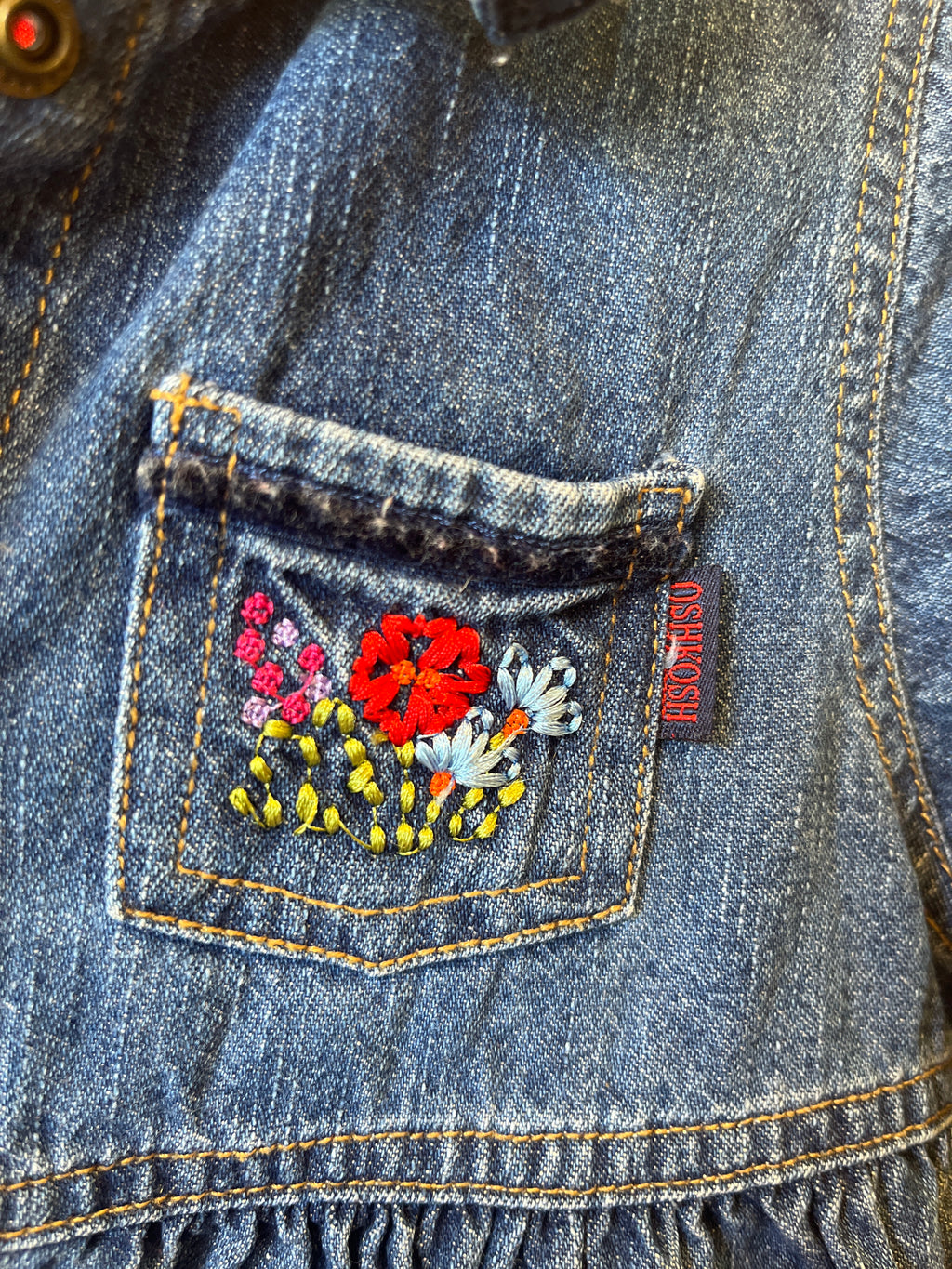 Vintage OshKosh Denim Flower Dress