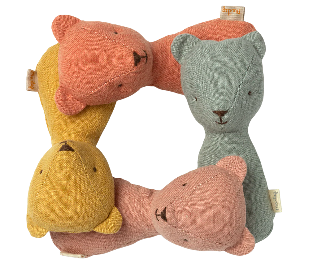 Dusty Yellow Teddy Rattle