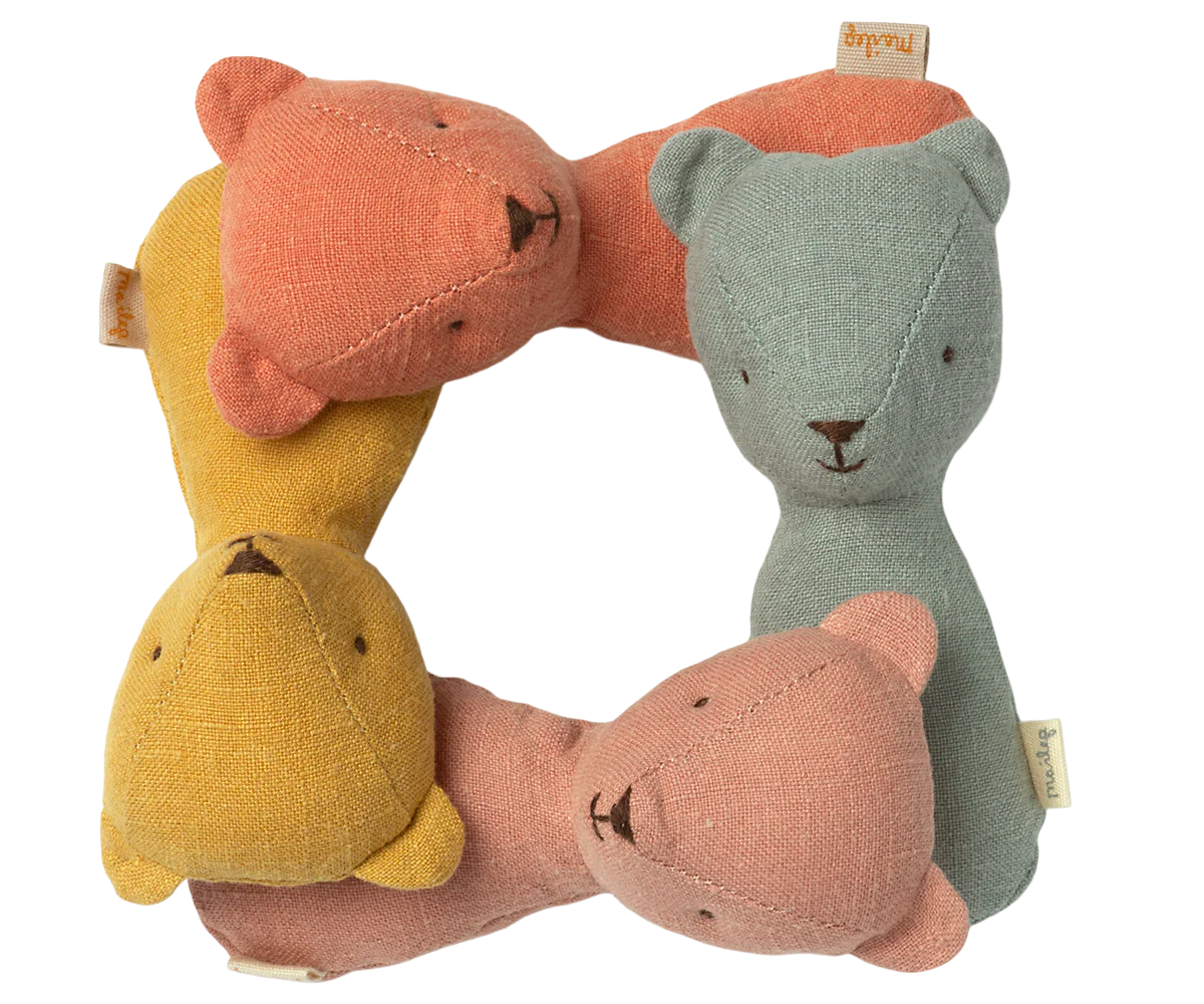 Dusty Yellow Teddy Rattle