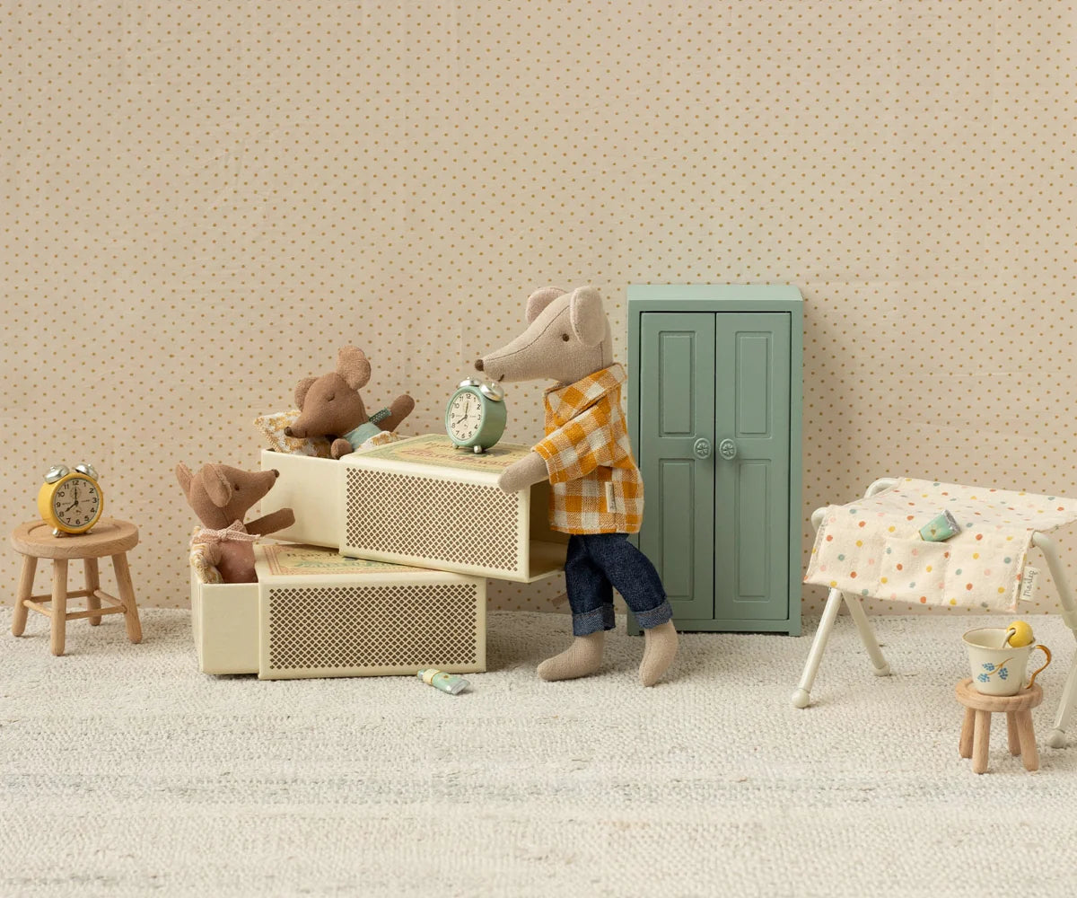 Blue Sleepy/Wakey Baby Mouse in Matchbox