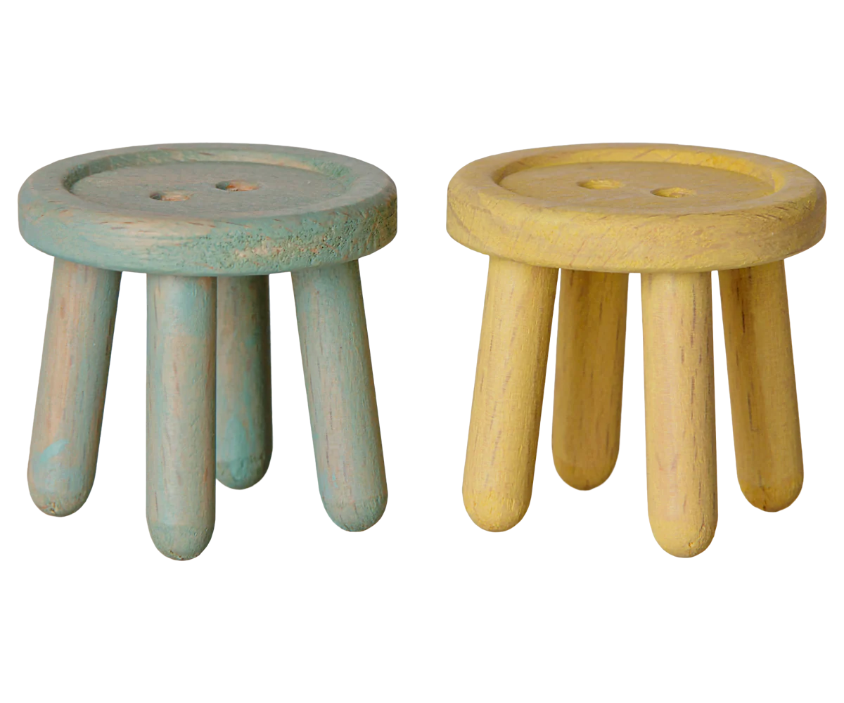 Mouse Stool Set - Mint/Light Yellow