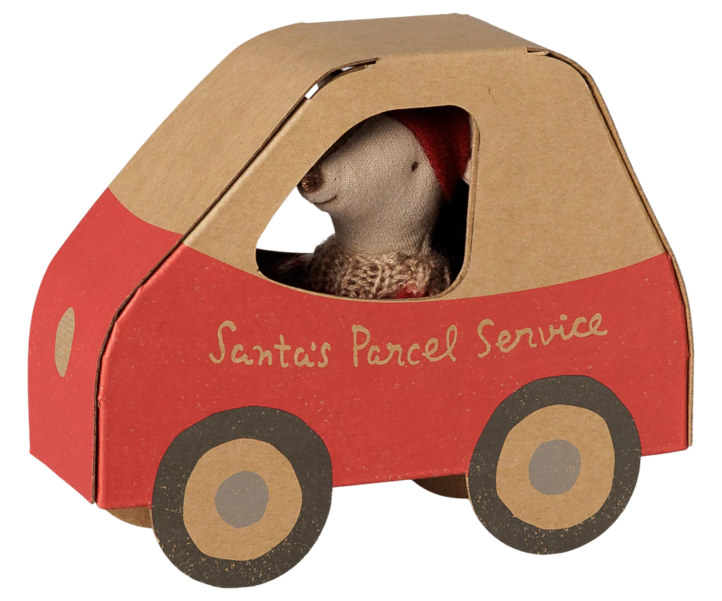 Pre-Order: Little Sister Christmas Mouse in Car Box {Expected Early November}