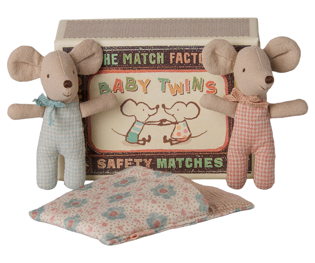 Baby Mice Twins in Matchbox - Checker