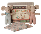 Baby Mice Twins in Matchbox - Checker