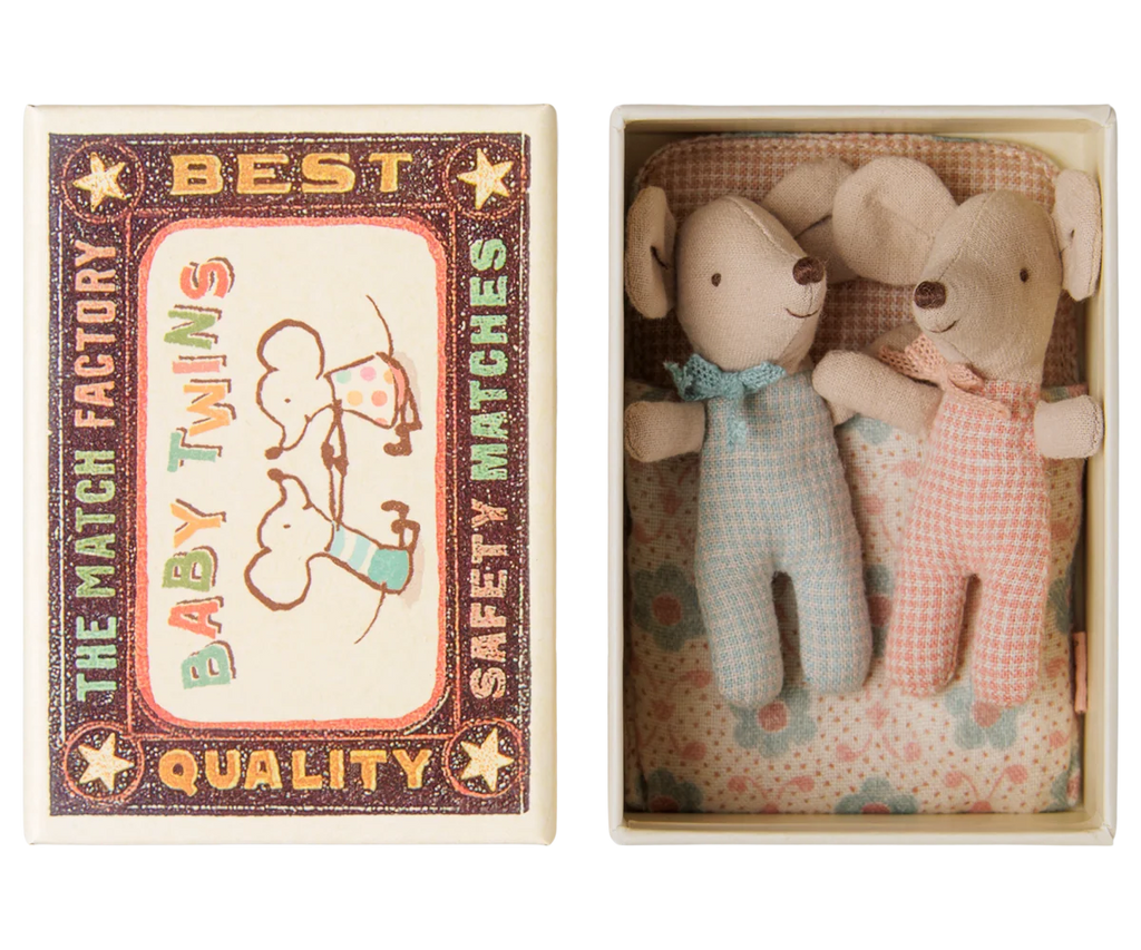 Baby Mice Twins in Matchbox - Checker