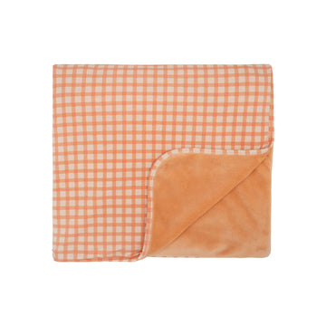 Coral Gingham Toddler Blanket