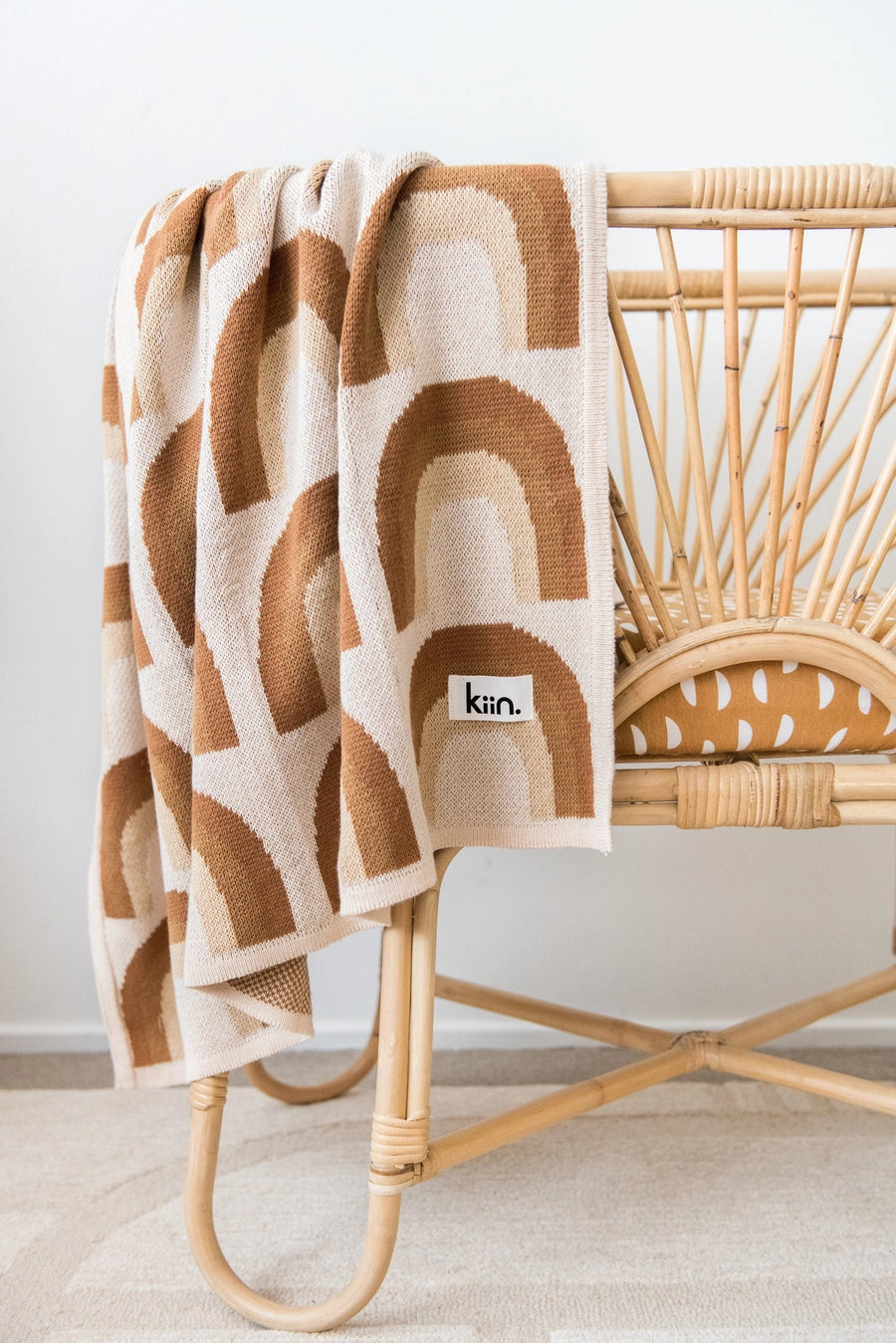 Organic Cotton Knitted Rainbow Blanket