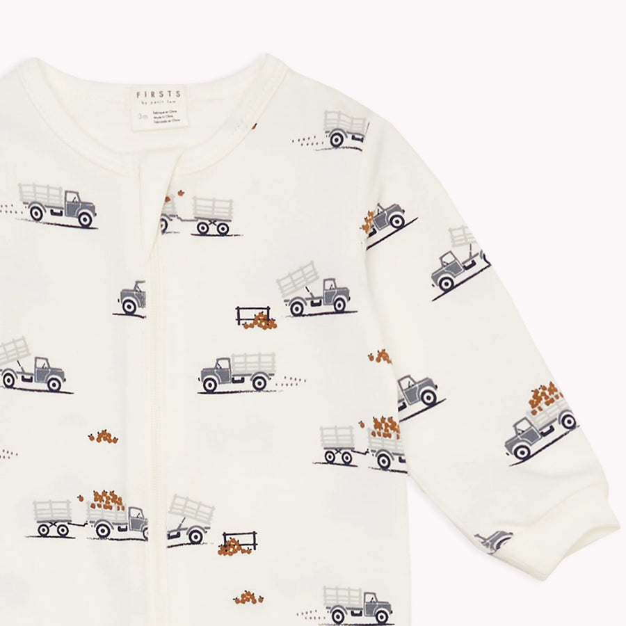Apple Picking Truck Zipper Footie