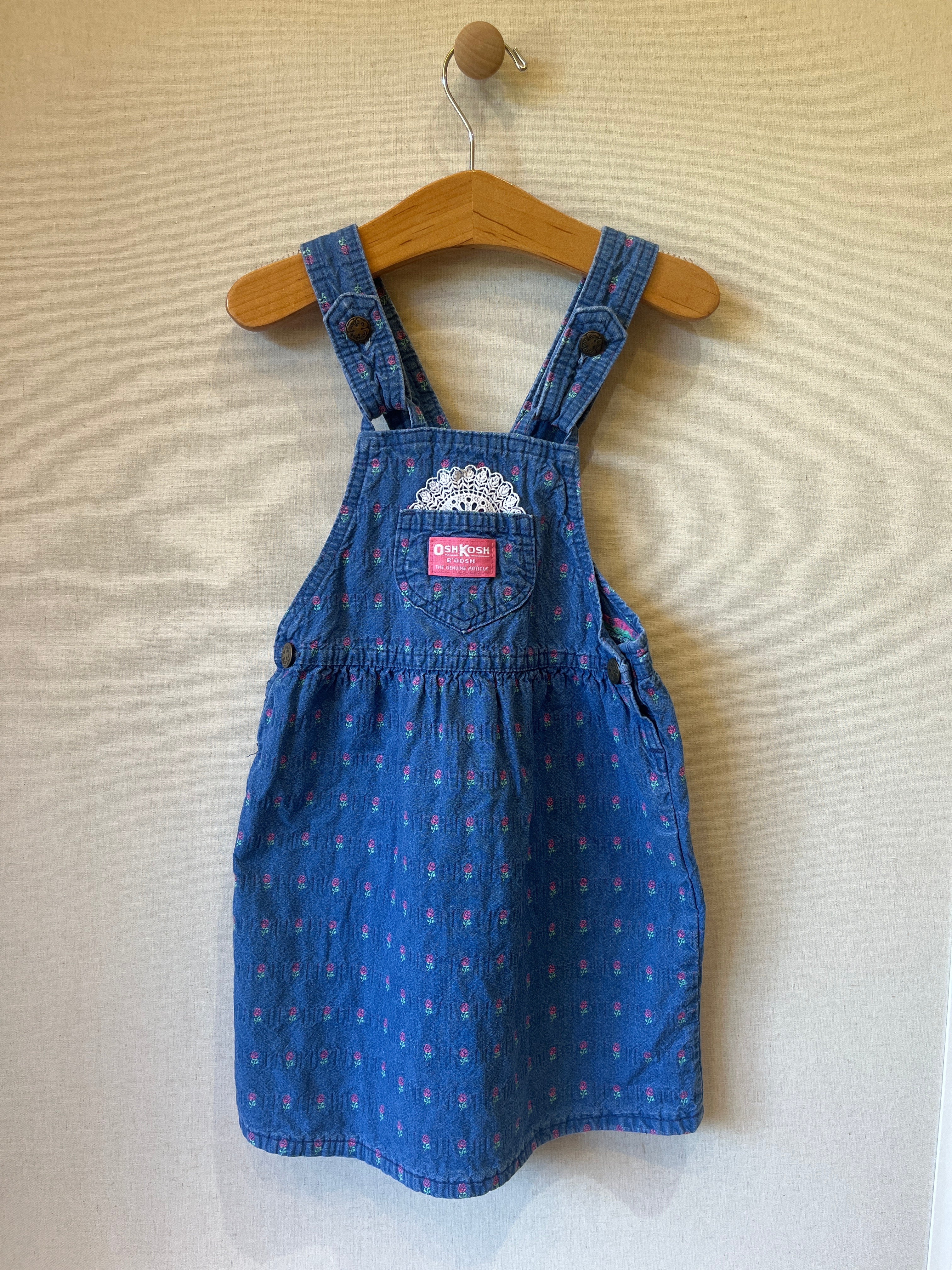 Vintage OshKosh Ditsy Floral Overall Dress
