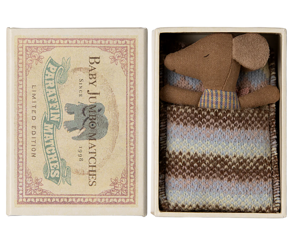 Rose Sleepy/Wakey Baby Mouse in Matchbox