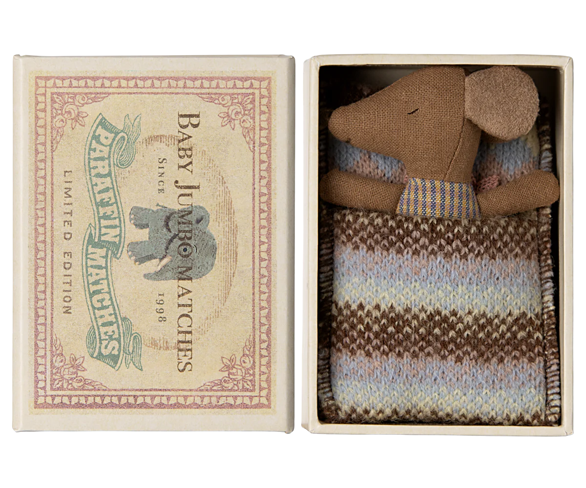 Rose Sleepy/Wakey Baby Mouse in Matchbox