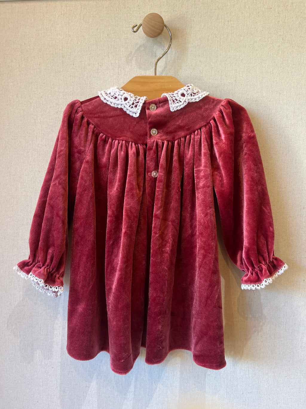 Vintage Nannette Ruby Velvet Dress