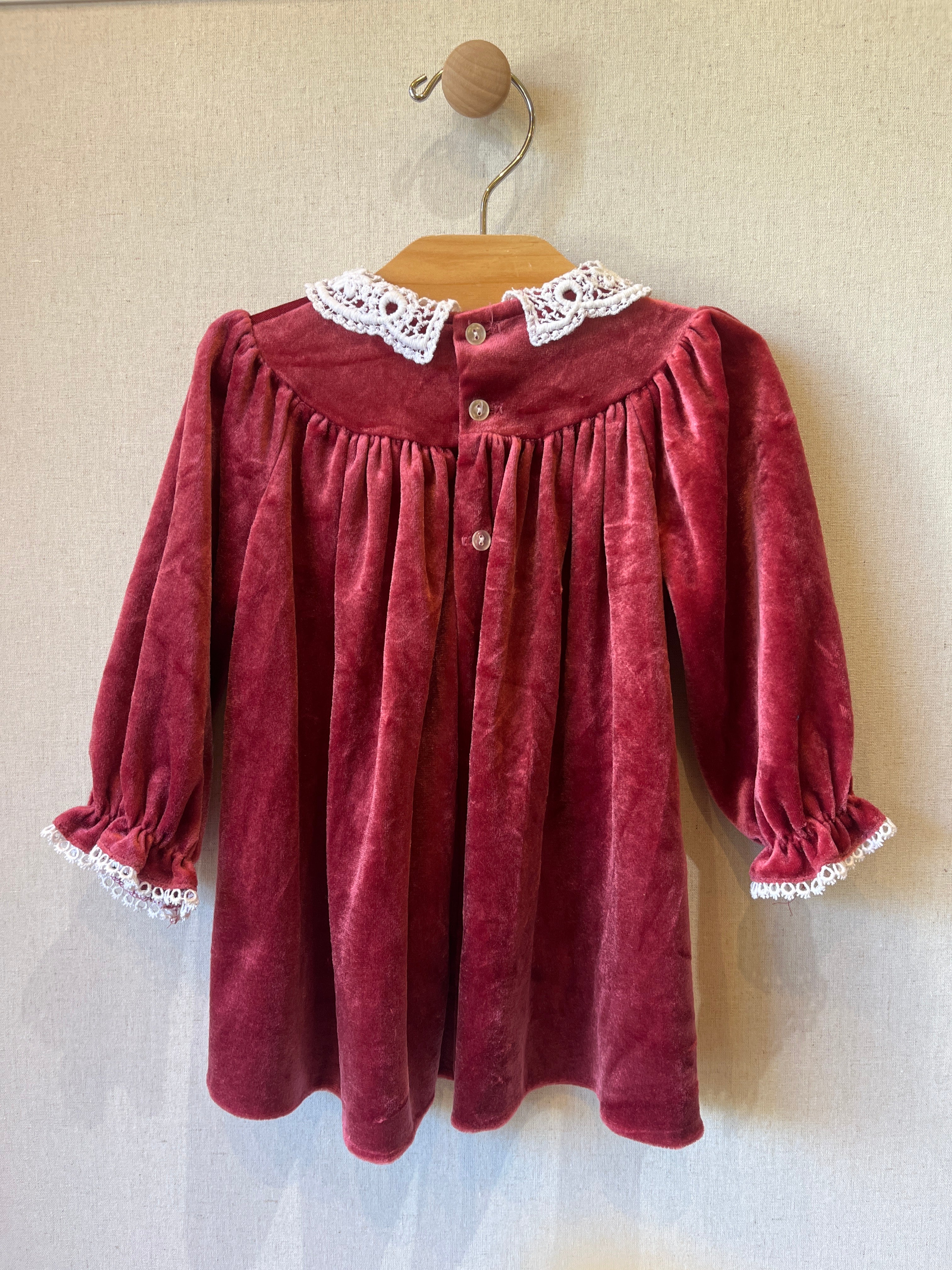 Vintage Nannette Ruby Velvet Dress