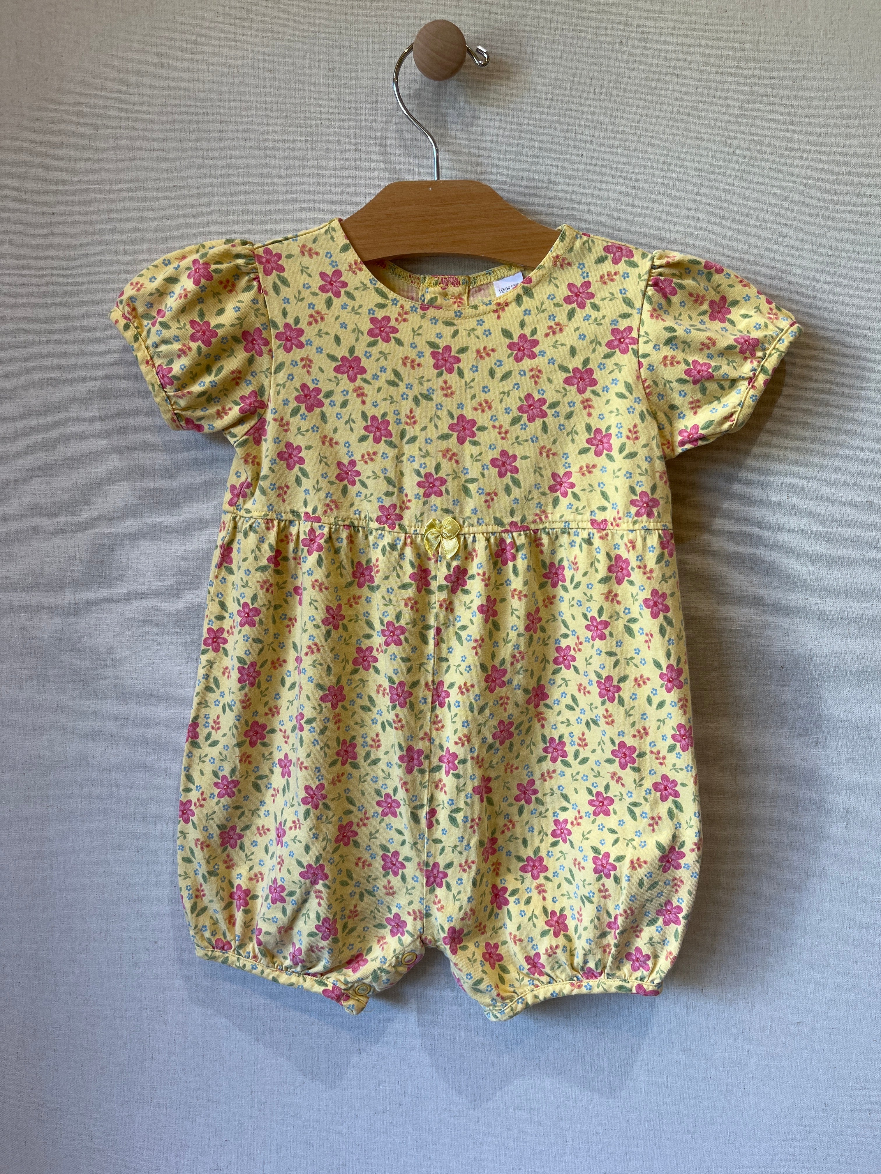 Vintage Land's End Yellow Floral Romper