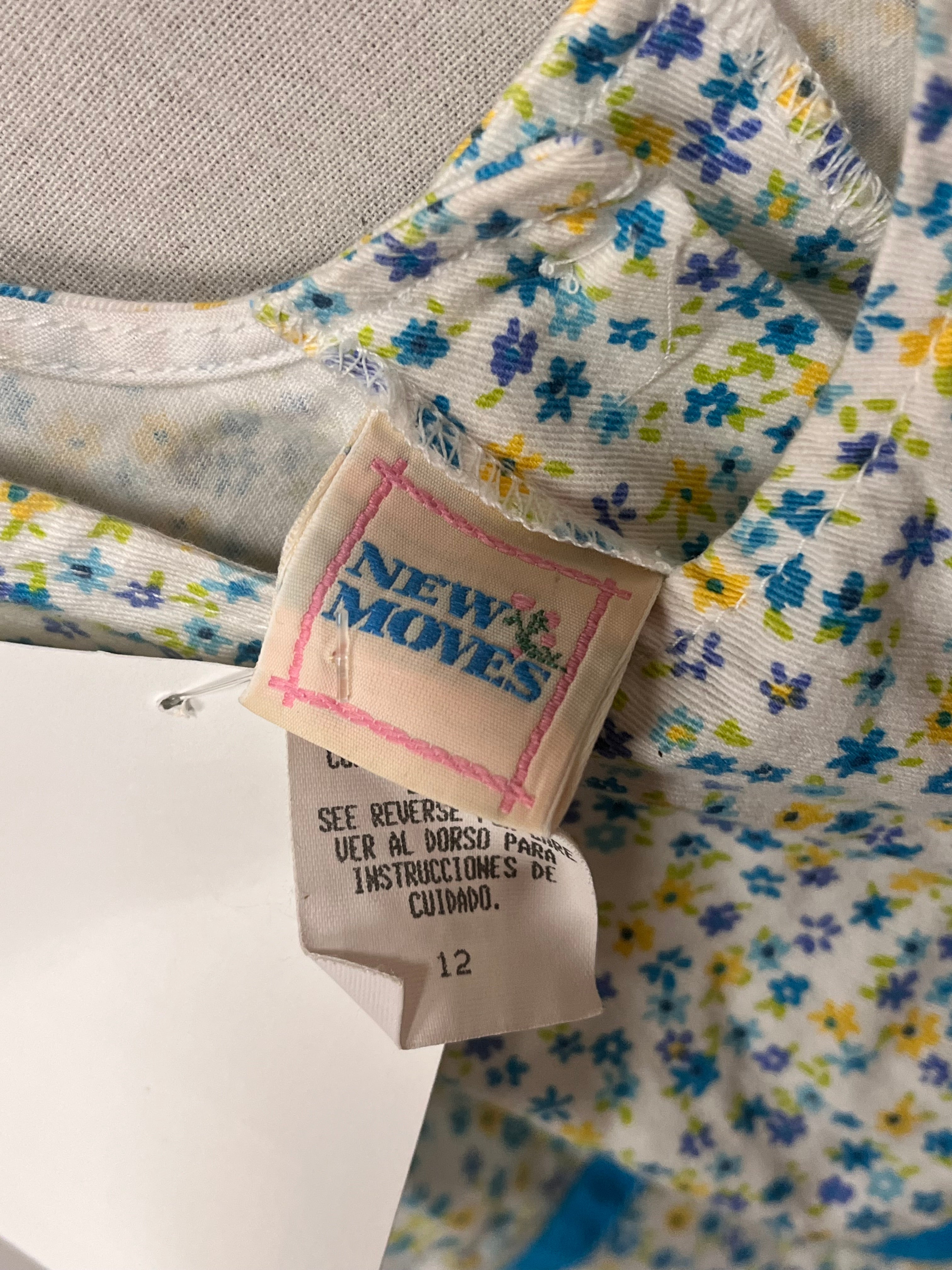 Vintage New Moves Blue Floral Dress