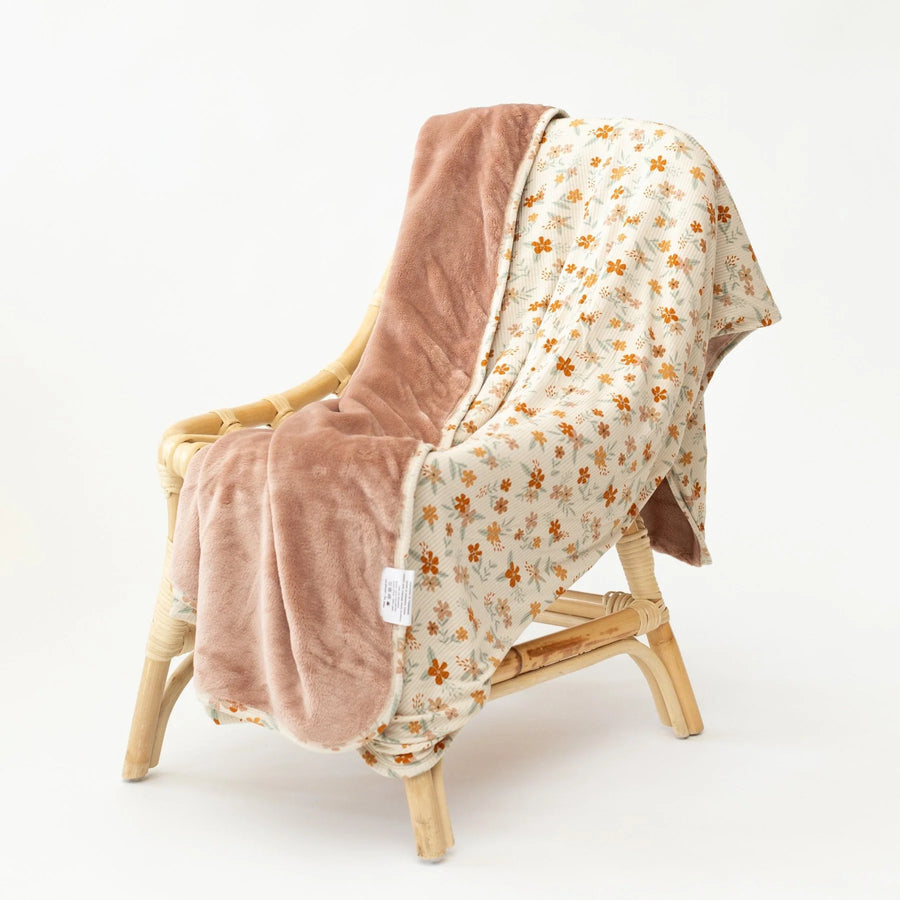 Autumn Floral Ribbed Toddler Blanket