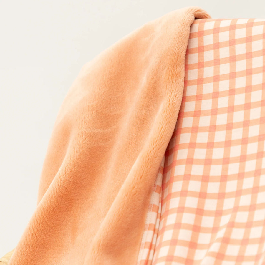 Coral Gingham Toddler Blanket