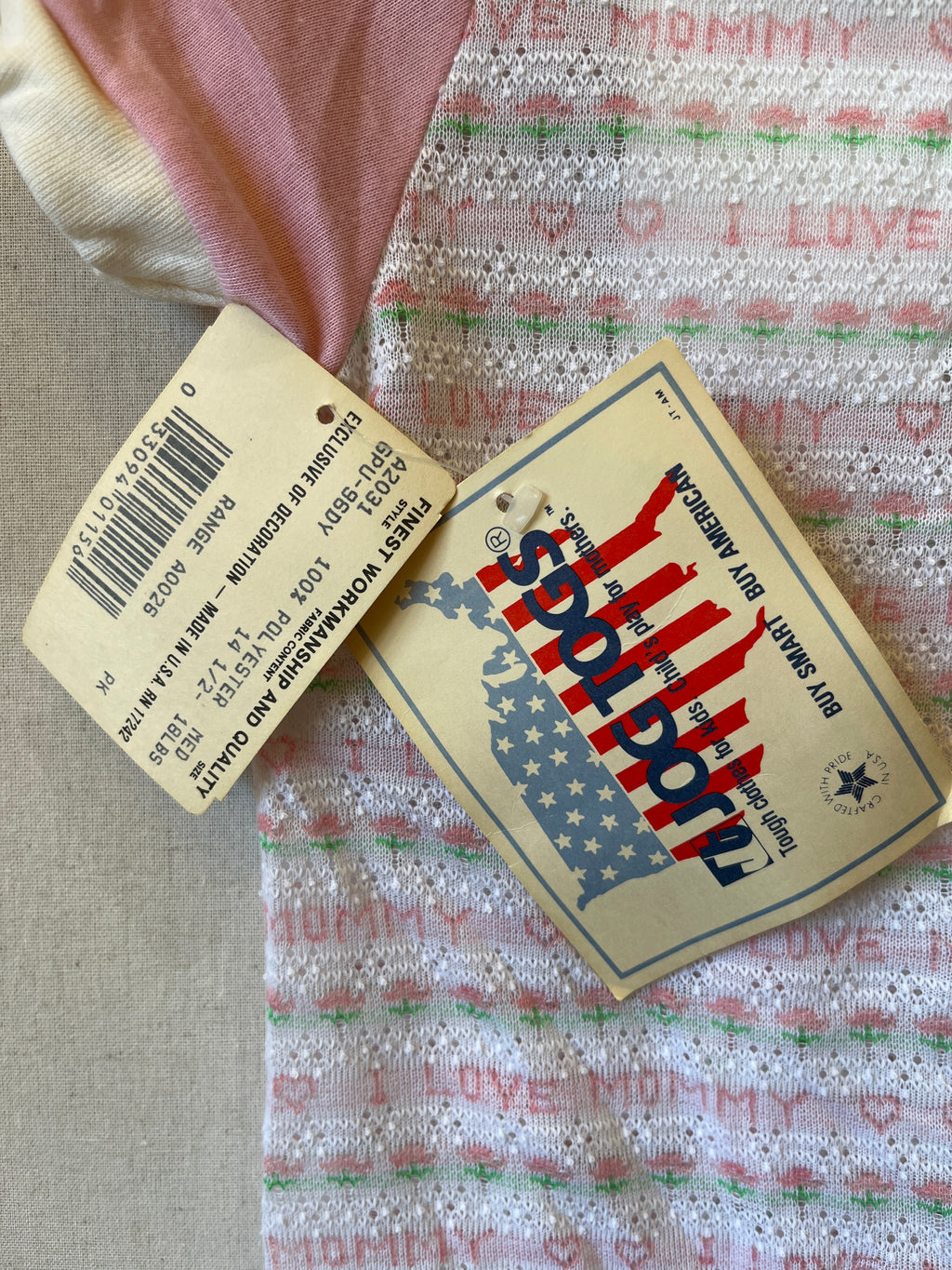 Vintage JogTogs NWT I Love Mommy Romper