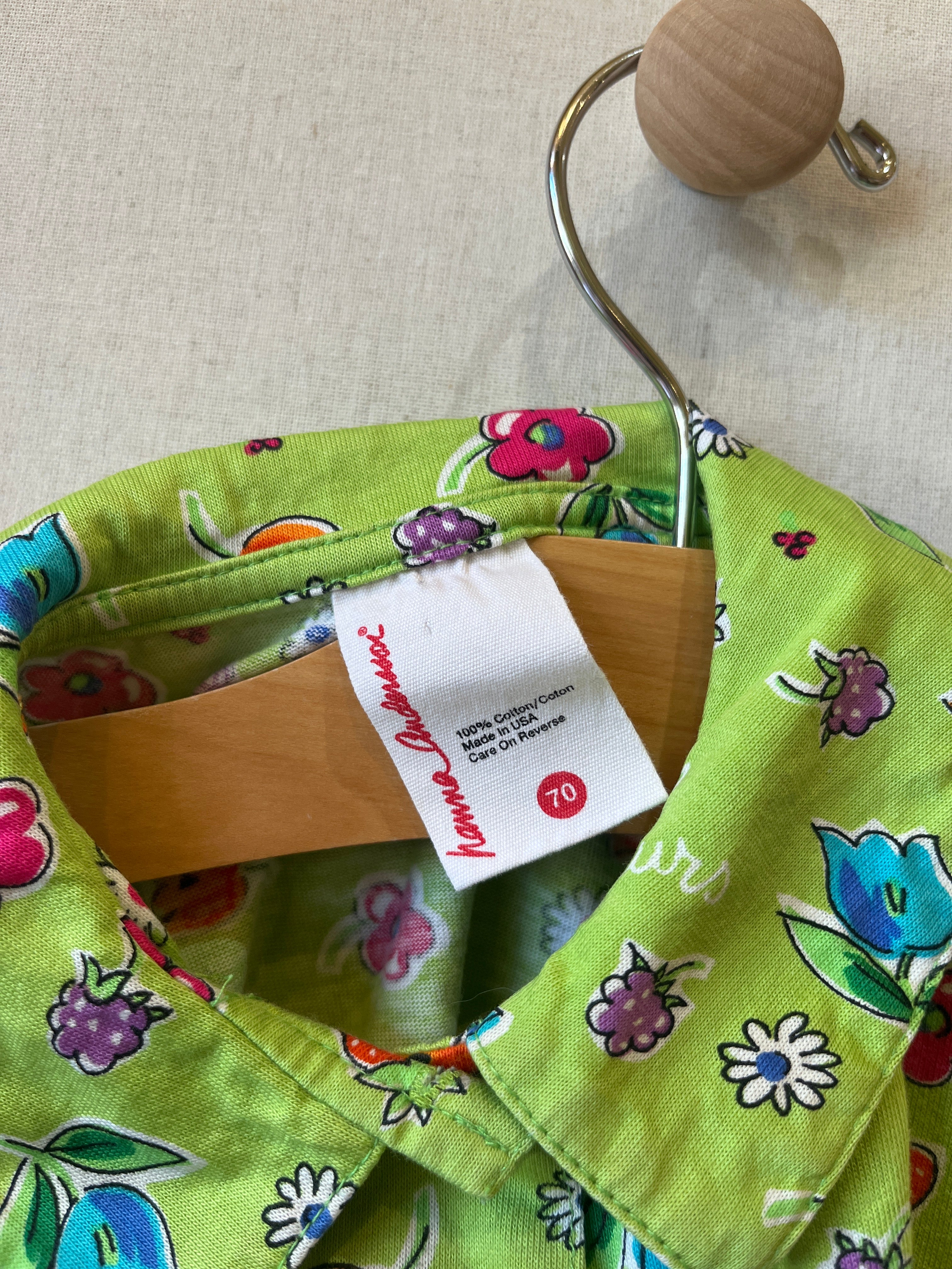 Vintage Hanna Andersson Green Fleurs Dress