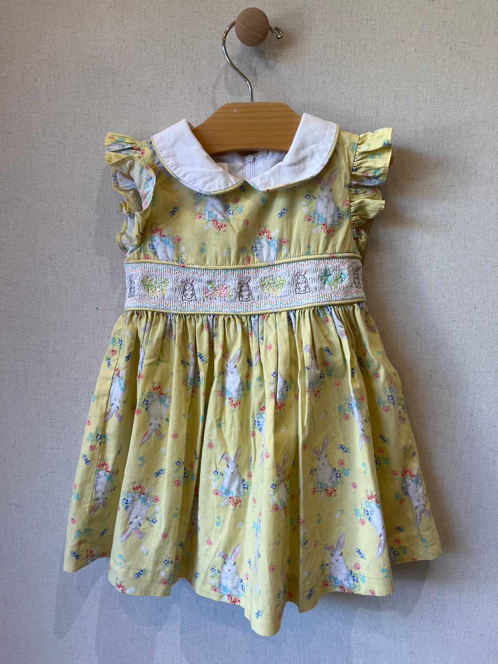 Vintage Bonnie Baby Yellow Bunnies Dress