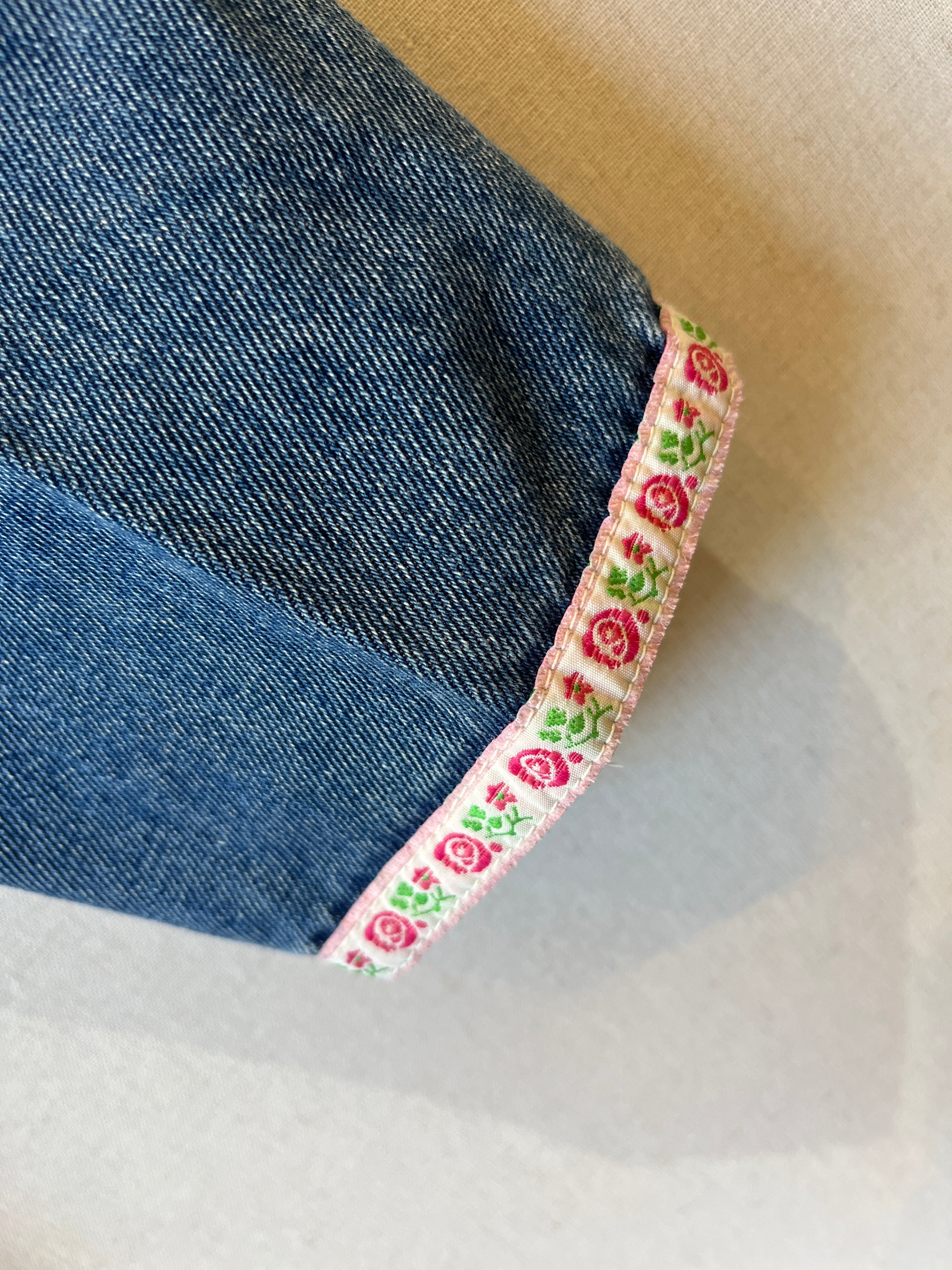 Vintage Grace-Glory Flower Trim Jeans