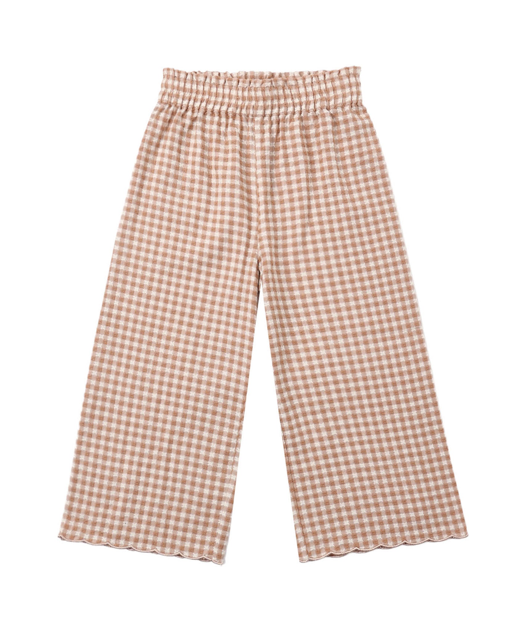 Fawn Gingham Wide Leg Pant
