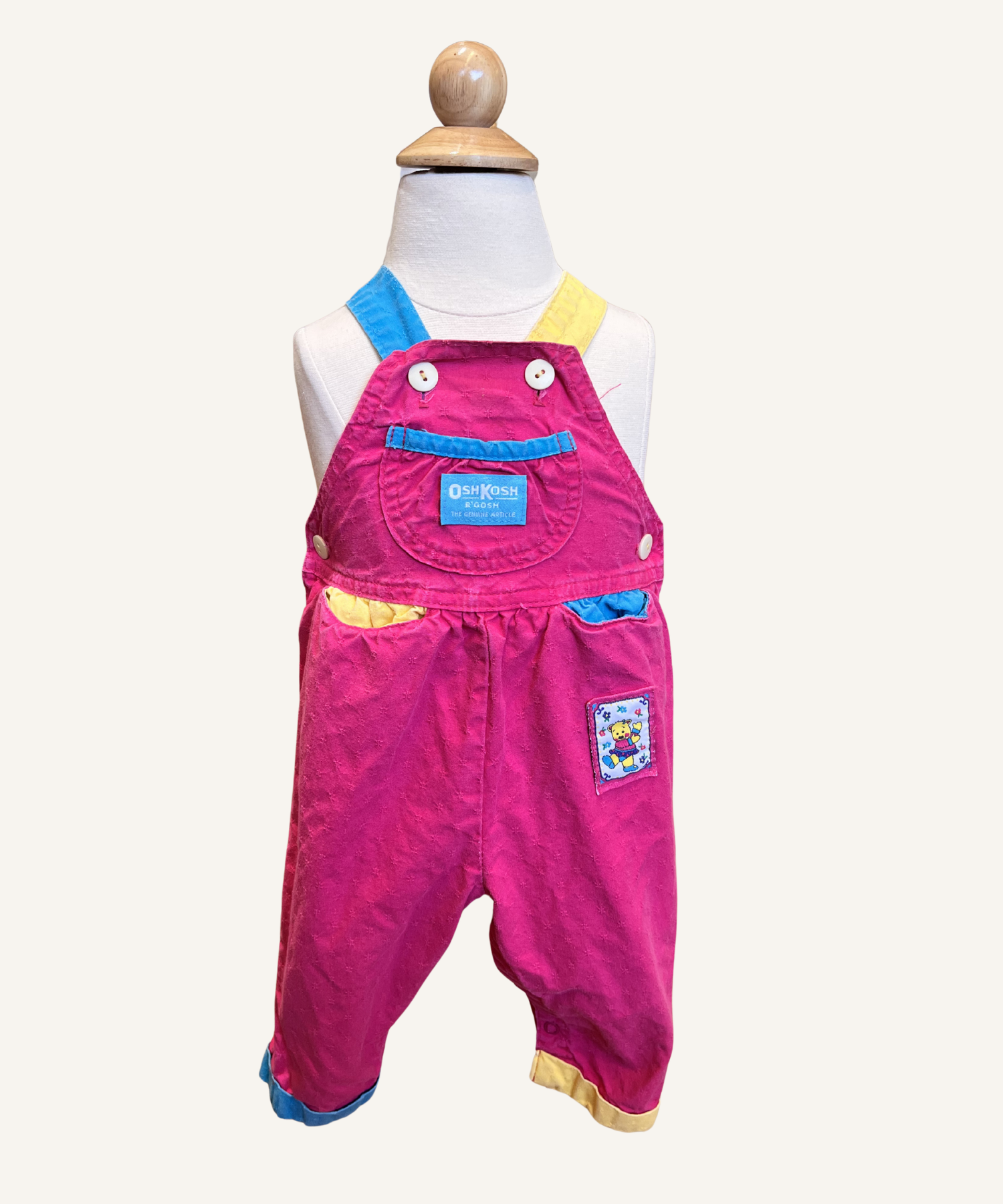Vintage OshKosh Pink Dancing Bear Overalls