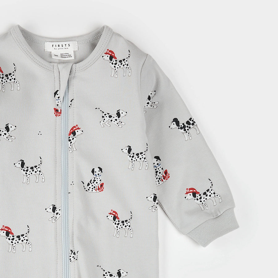Firefighter Dalmatian Zipper Footie