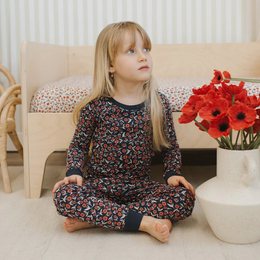 Blue Poppy Pajama Set