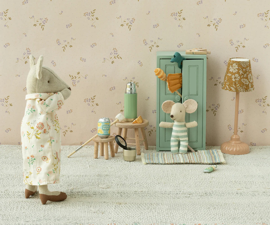 Soft Blue Wooden Mouse Closet