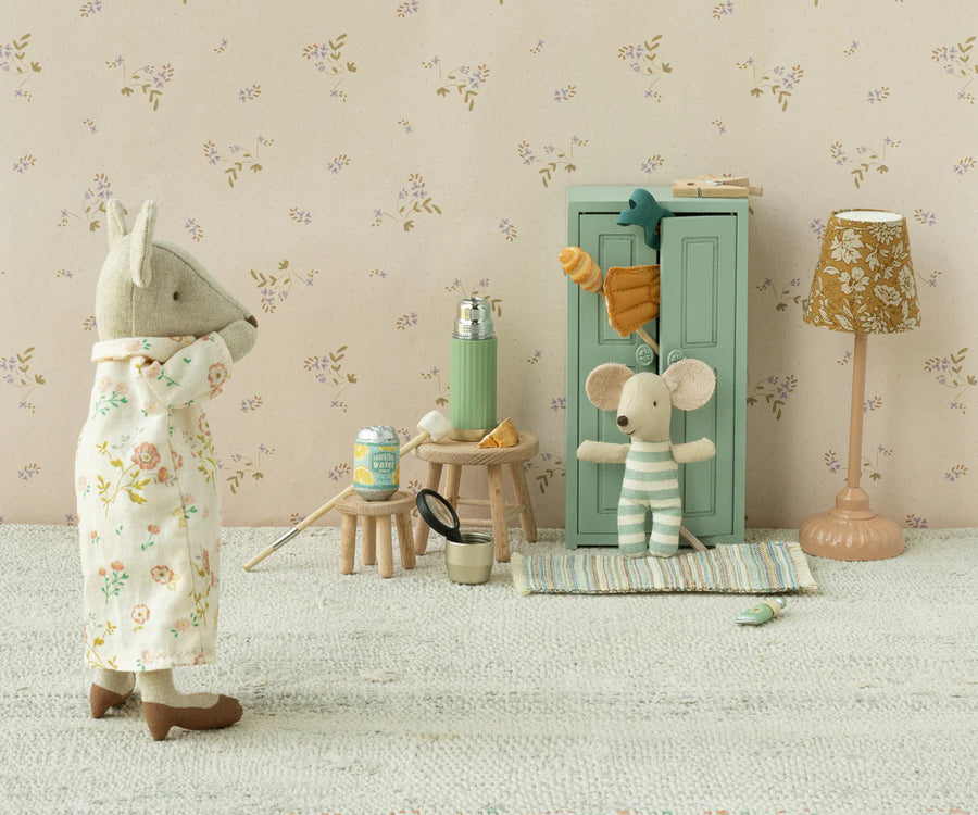 Soft Blue Wooden Mouse Closet