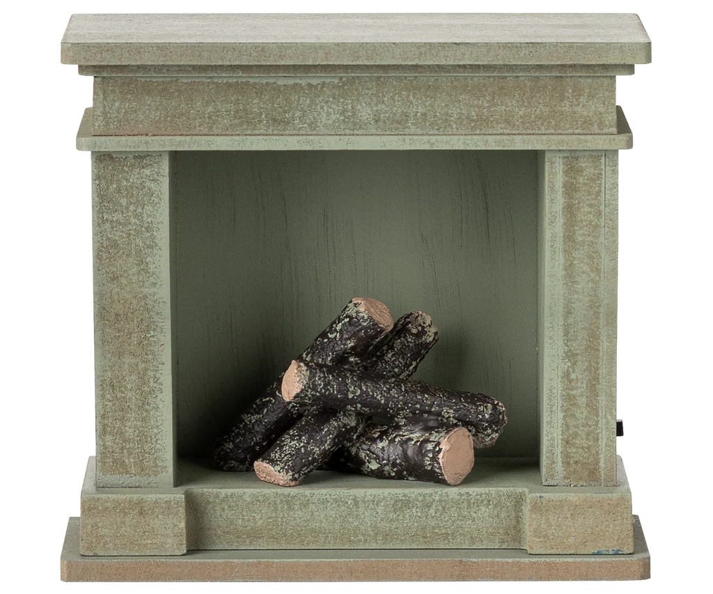 Dusty Green Miniature Fireplace