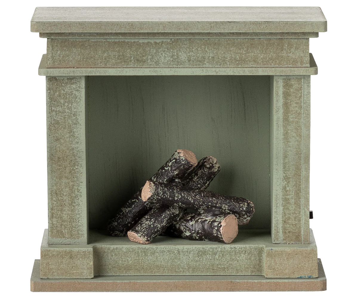 Dusty Green Miniature Fireplace
