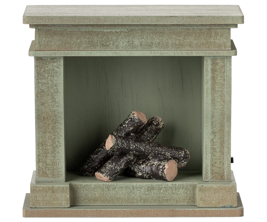 Dusty Green Miniature Fireplace