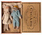 Mum & Dad Mice in Cigar Box