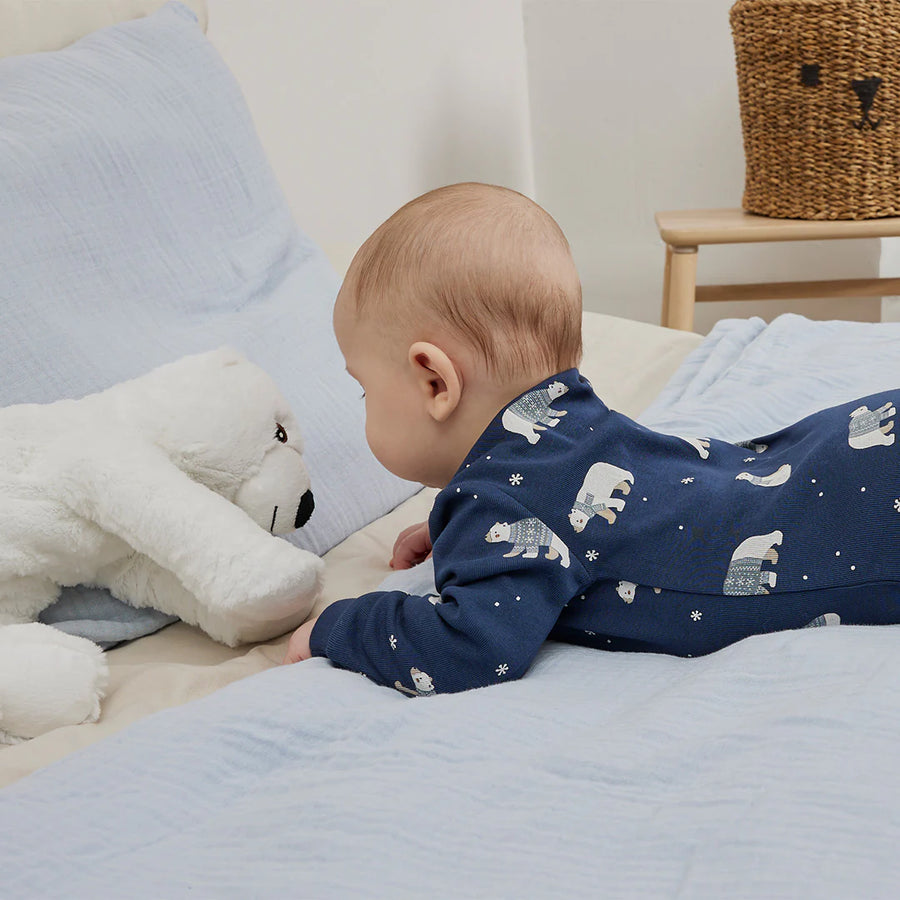 Winter Polar Bear Zipper Footie