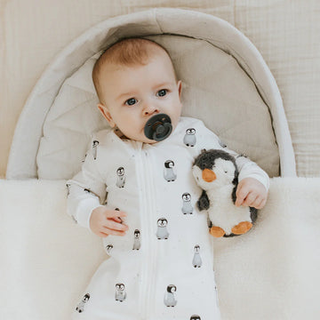 Baby Penguin Zipper Footie