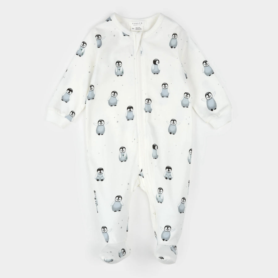 Baby Penguin Zipper Footie
