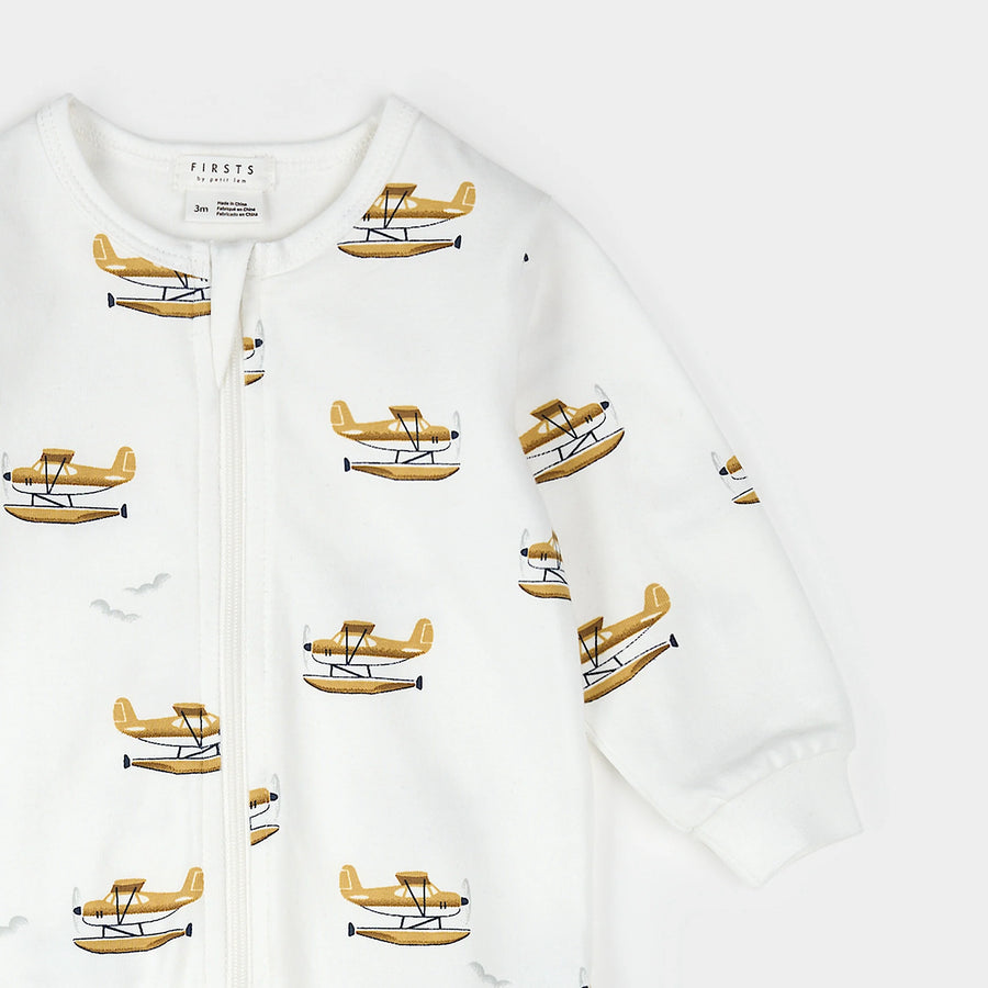 Seaplane Zipper Footie