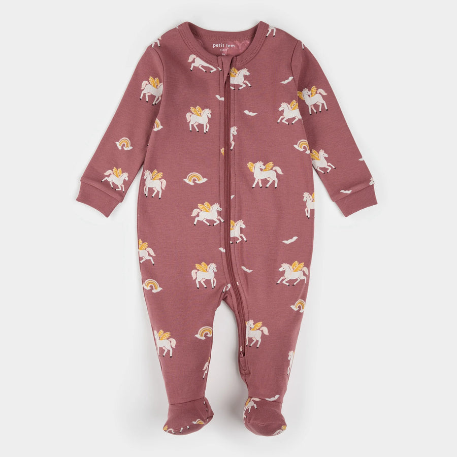 Rainbow Pegasus Zipper Footie
