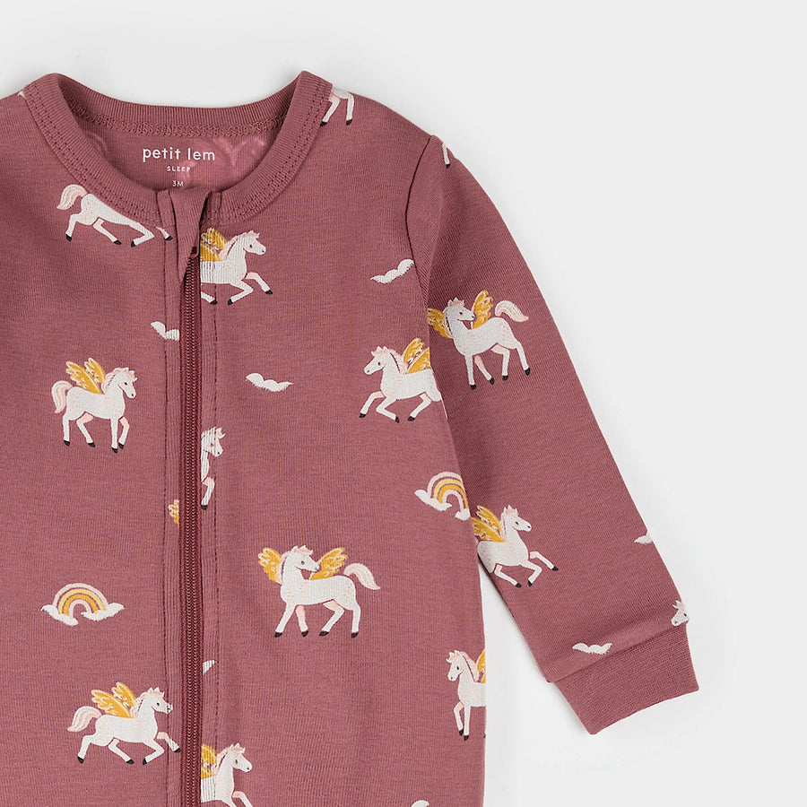 Rainbow Pegasus Zipper Footie