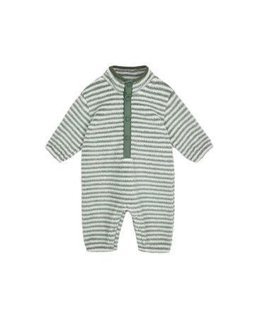 Evergreen Stripe Fuzzy Winter Jumpsuit